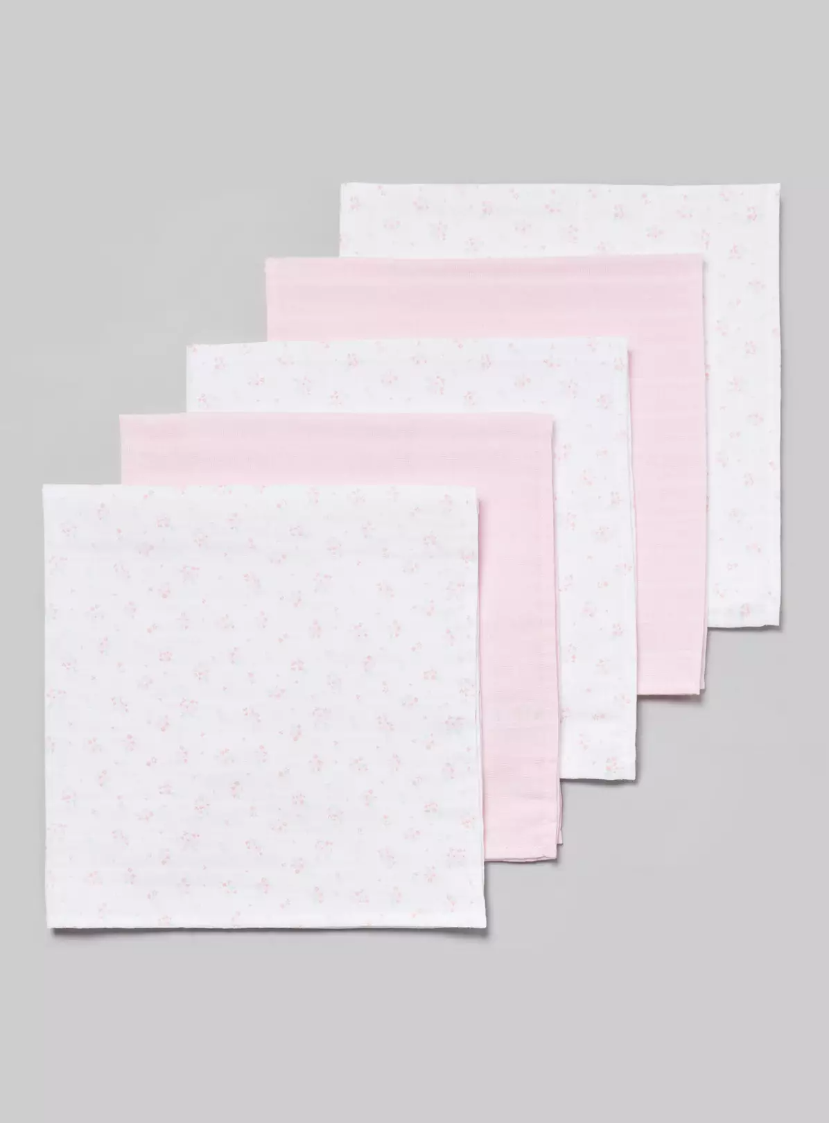 Pink & White Muslin Squares 5 Pack – One Size