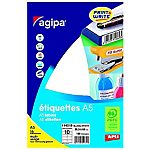 160 Etiquettes de bureau A5 – Agipa – blanches 38,5 x 65 mm