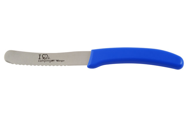 Berger Couteau à déjeuner I Love Camping bleu