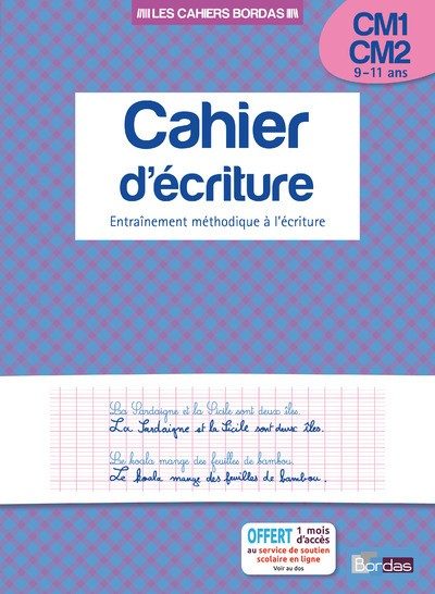 CAHIER D’ECRITURE CM1/CM2