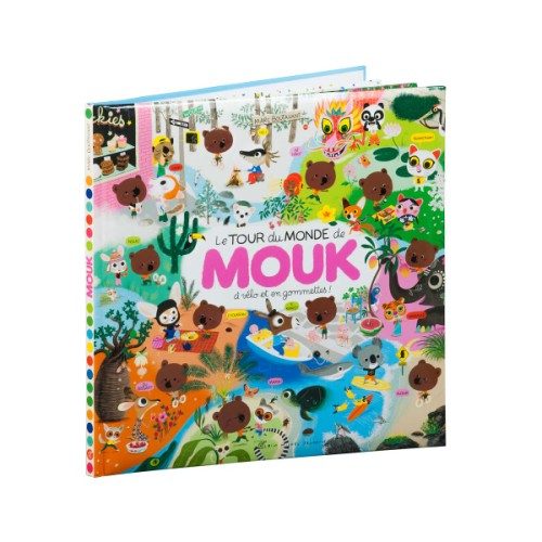 Livre Mouk fait le tour du monde A vélo et en gommettes !