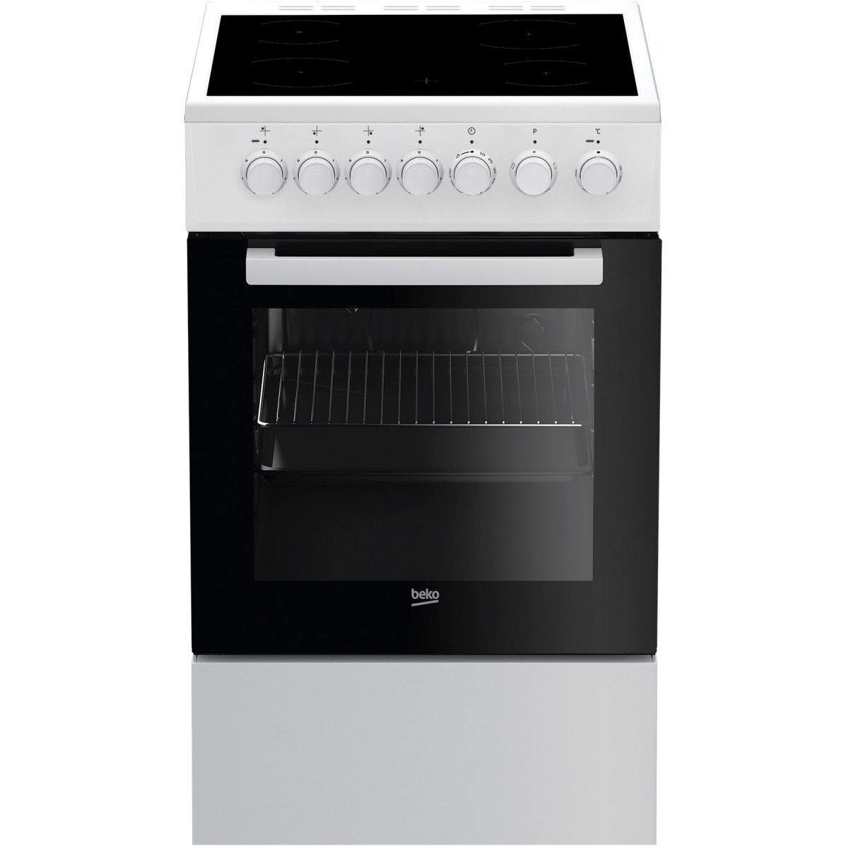 Cuisinière vitrocéramique 60l 4 feux blanc – fss57100gw – BEKO