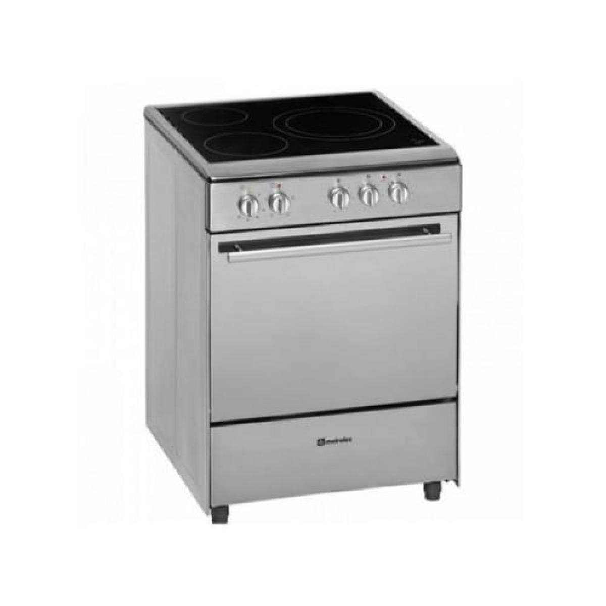 E603X Cuisinière et Piano de Cuisson 55L Gaz Multifonction Energie Four Electrique Vitrocéramique Inox Argent