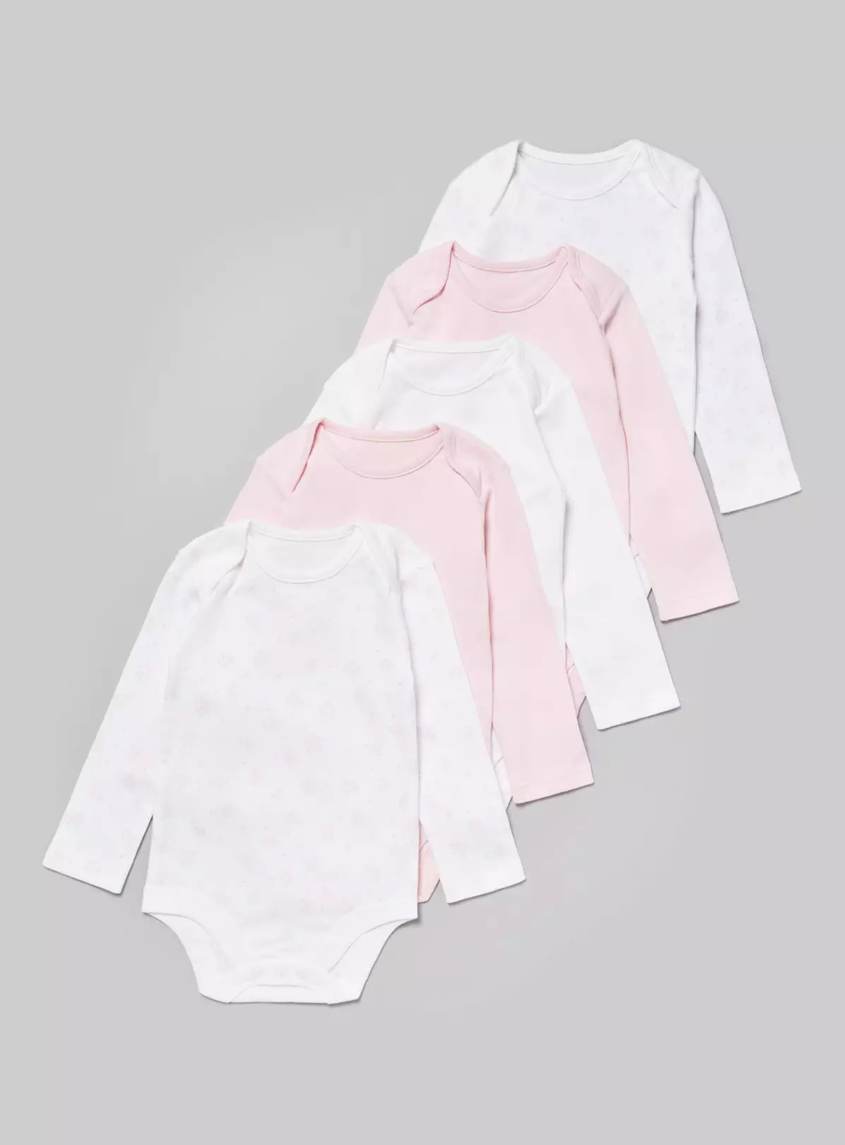Pink Long Sleeve Bodysuit 5 Pack – 6-9 months