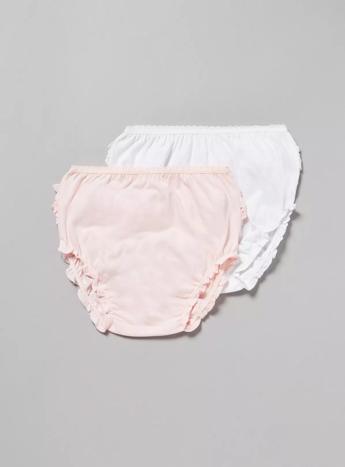 White & Pink Frilly Briefs 2 Pack – 2-3 years