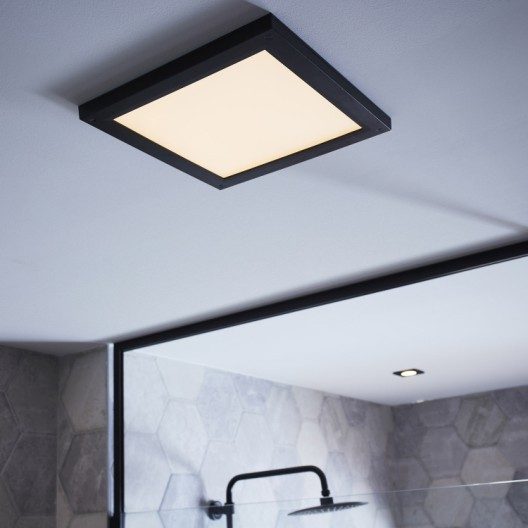Panneau LED intégrée Gdansk INSPIRE IP44 carré 30 x 30 cm, blanc chaud / froid
