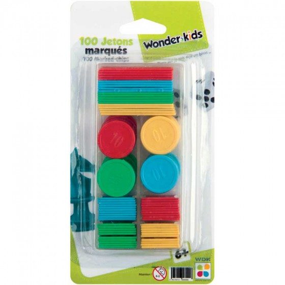 BOÎTE DE 100 JETONS MARQUÉS