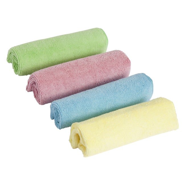 Lot de 4 lavettes microfibres dépoussiérant microfibre