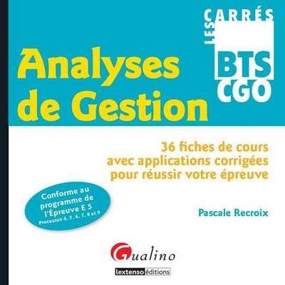 CARRES BTS – GGO – ANALYSES DE GESTION – EPREUVE 5