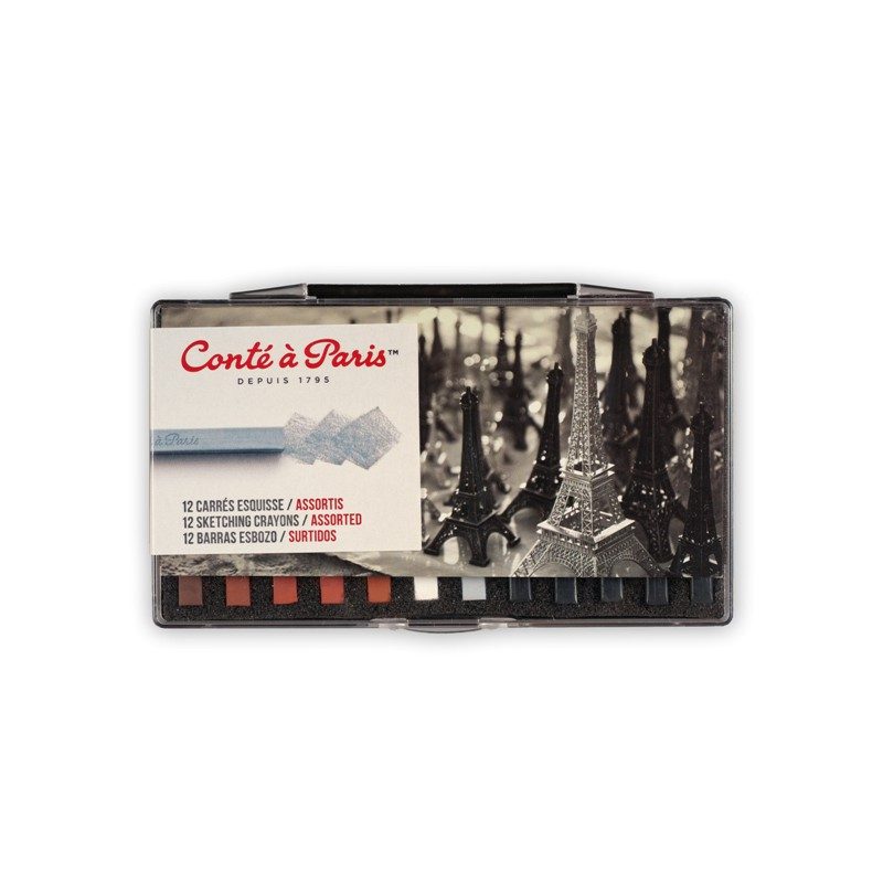 Coffret 12 carrés esquisse assortis – conté à paris