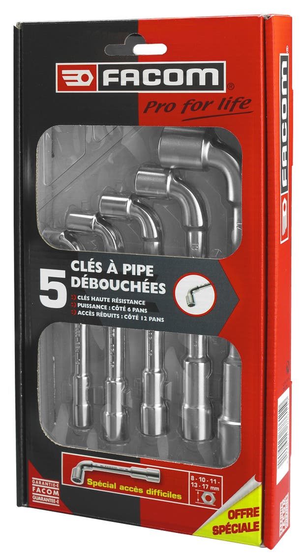 Clé à pipe, 8 à 13 mm FACOM