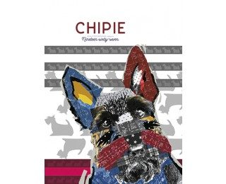 Agenda scolaire journalier – CHIPIE – 12×17 cm – Chien/Gris/Bleu/Rouge