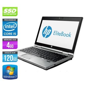 PC Portable HP EliteBook 2570P – 12.5” – Gris – Intel Core i5-3360M / 2.80 GHz – RAM 4 Go – SSD 120 Go – Webcam – Gigabit Ethernet – Wifi – Windows 7 Professionnel