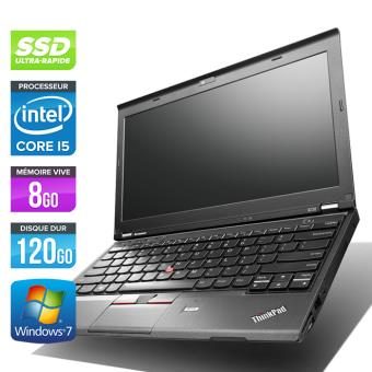PC Portable Lenovo ThinkPad X230 – 12.5” HD – Noir – Intel Core i5-3320M / 2.60 GHz – RAM 8 Go – SSD 120 Go – Webcam – Gigabit Ethernet – Wifi – Windows 7 Professionnel