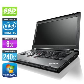 PC Portable Lenovo ThinkPad T430 – 14” HD – Noir – Intel Core i5-3320M / 2.60 GHz – RAM 8 Go – SSD 240 Go – DVDRW – Webcam – Gigabit Ethernet – Wifi – Windows 7 Professionnel