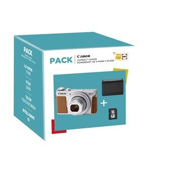 Pack Fnac Compact Canon PowerShot G9X Mark II Argent + Etui + Carte SD 16 Go
