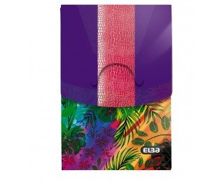 Etui à mouchoir Miss Jungle – ELBA – 6 x 9 cm – Violet/Rouge