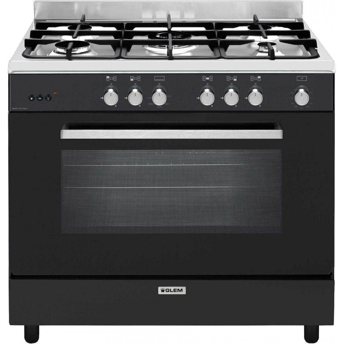 Piano de cuisson gaz 109l 5 feux noir – ge960cmbk2 – GLEM