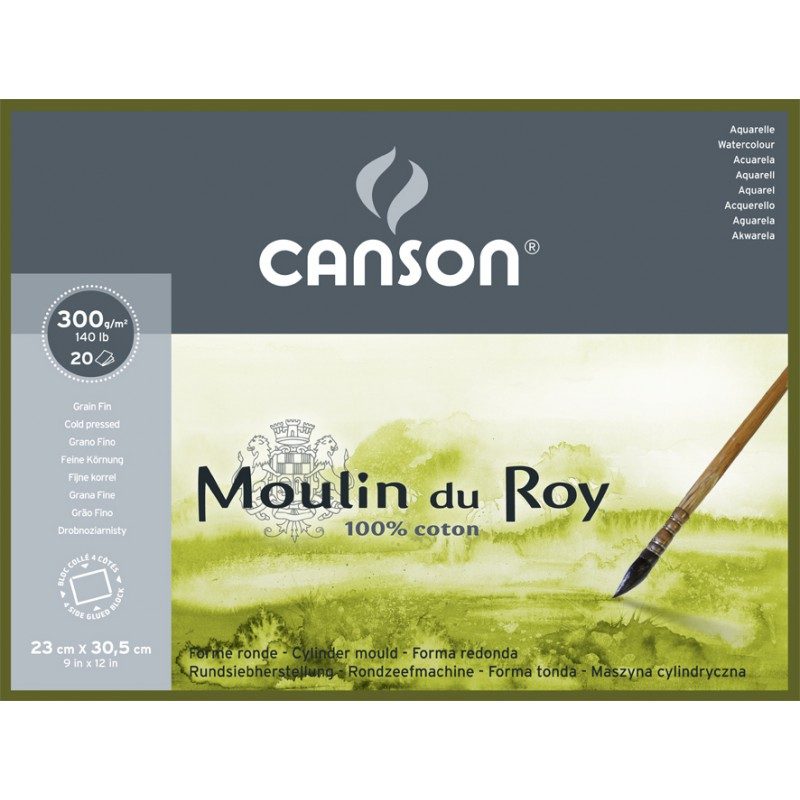 Bloc papier aquarelle Moulin du Roy 300g/m² – Canson