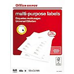 Etiquettes – Office DEPOT – Multi-usages – 99 x 34 mm – 40 feuilles