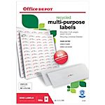 6500 Etiquettes multifonctions – Office DEPOT – recyclées coins arrondis 38,1 x 21,2 mm