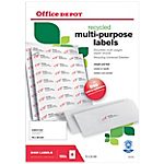2400 Etiquettes multifonction recyclées – Office DEPOT – coins carrés 70 x 36 mm