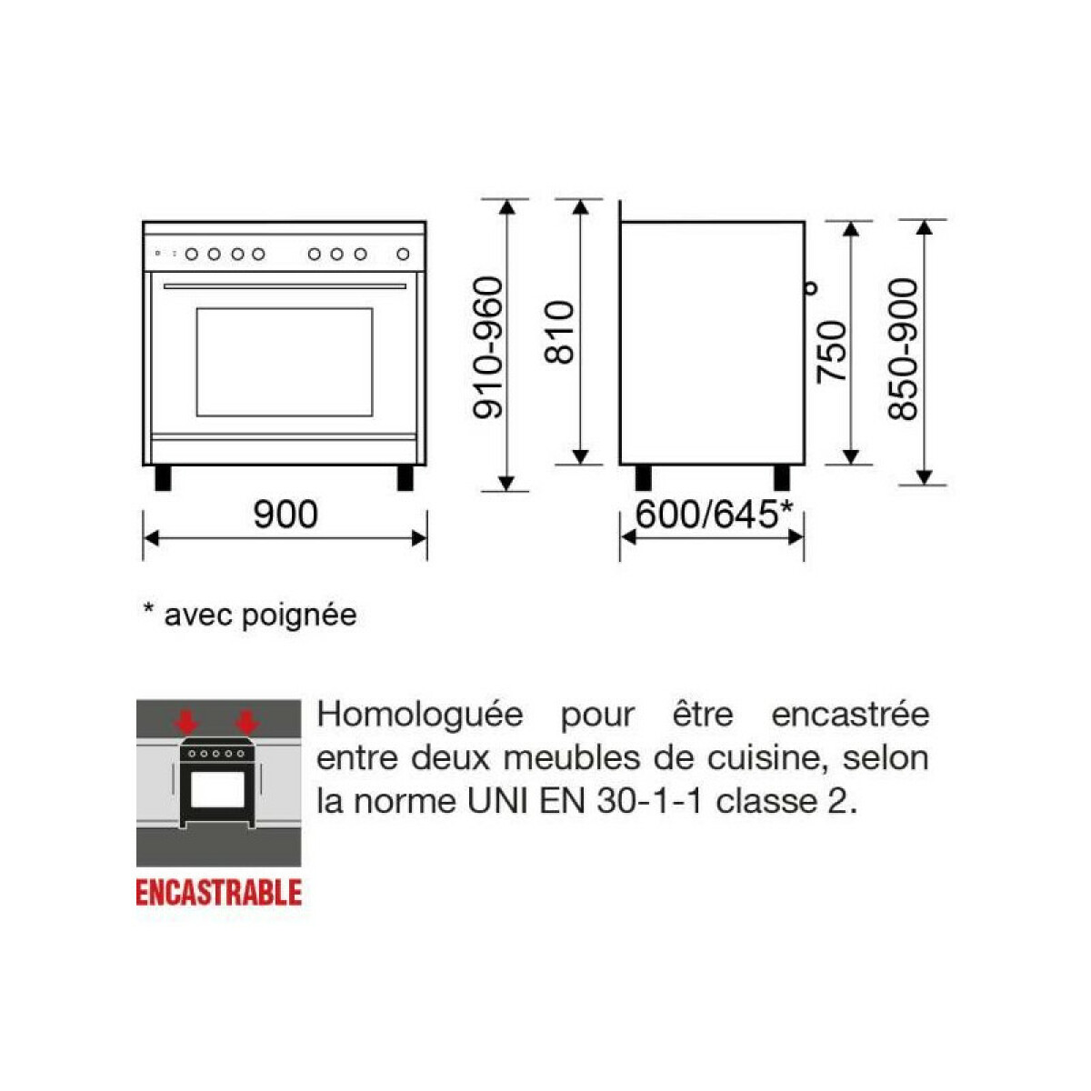 Piano de cuisson gaz 109l 5 feux inox – ge960cmix2 – GLEM