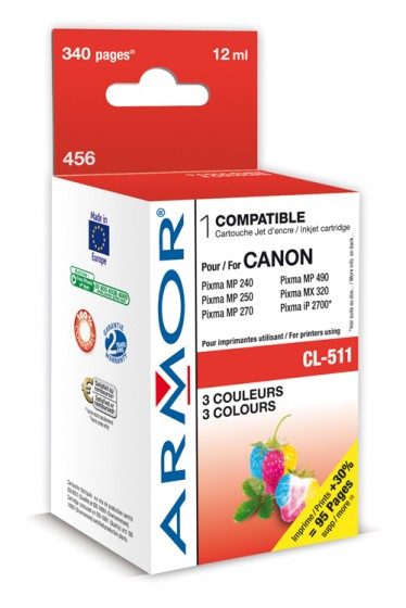 CARTOUCHE JET D’ENCRE COMPATIBLE CANON CL-511 – COULEURS