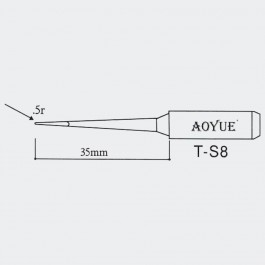 AOYUE T-S8 Lötspitze für Lötkolben R 0.5mm