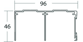 RAIL HAUT ALU P30 BLANC GRANITE LONG 5,14 ML