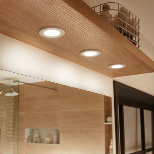 Kit 3 spots à encastrer salle de bains Bazao fixe INSPIRE LED intégrée blanc