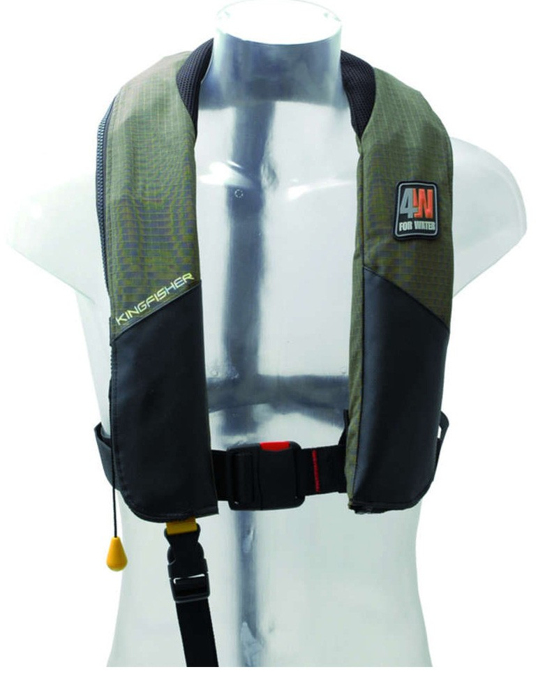 Gilet gonflable 4Water Kingfisher 150N manuel kaki