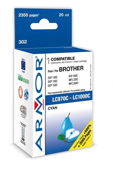 CARTOUCHE JET D’ENCRE COMPATIBLE BROTHER LC970/1000C – CYAN