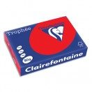 CLAIREFONTAINE RAMETTE DE 500 FEUILLES PAPIER COULEUR TROPHEE 80 GRAMMES FORMAT A4 ROUGE CORAIL 8175