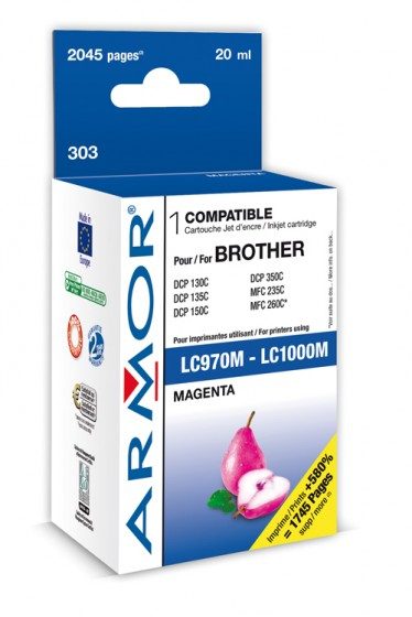 CARTOUCHE JET D’ENCRE COMPATIBLE BROTHER LC970/1000M – MAGENTA