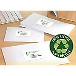 Étiquettes adresses laser recyclées 8 étiquettes par feuille Avery LR7165 67,7 (H) x 99,1 (l) mm Blanc – 800 / Paquet