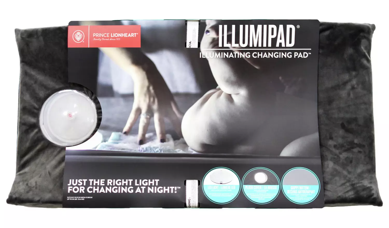 Prince Lionheart Illumipad Changing Pad Cover – Grey