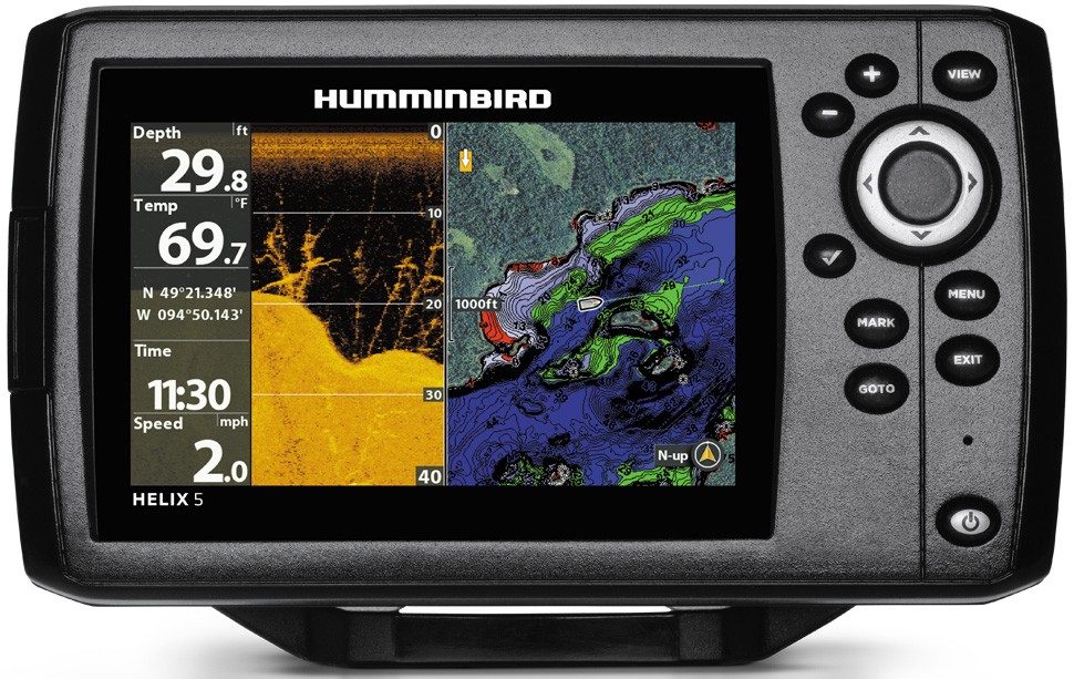 Sondeur GPS Humminbird Hélix 5 CHIRP DI G2 + Sonde 200/455/800 KHz