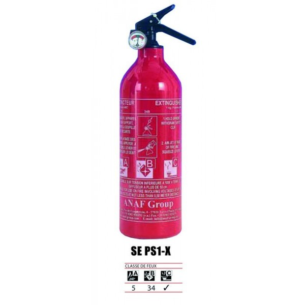 Extincteur 4Water poudre 1Kg – Avec manomètre