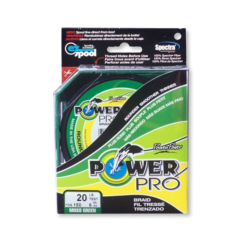 FILS/TRESSES PÊCHE AUX LEURRES POWERPRO 135M 19/100 VERTE POWER PRO