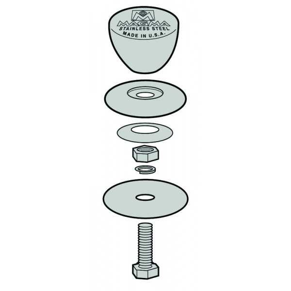 Bouton + visserie pour barbecue Magma