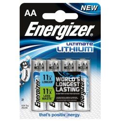 LOT DE 4 PILES ENERGIZER AA-LR06 LITHIUM ENERGIZER