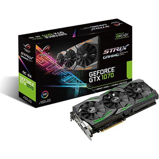 Asus GeForce GTX 1070 STRIX OC – 8 Go GeForce GTX 1070, 1632 MHz (1657 MHz OC Mode), PCI-Express 16x, 8 Go, 8000 MHz