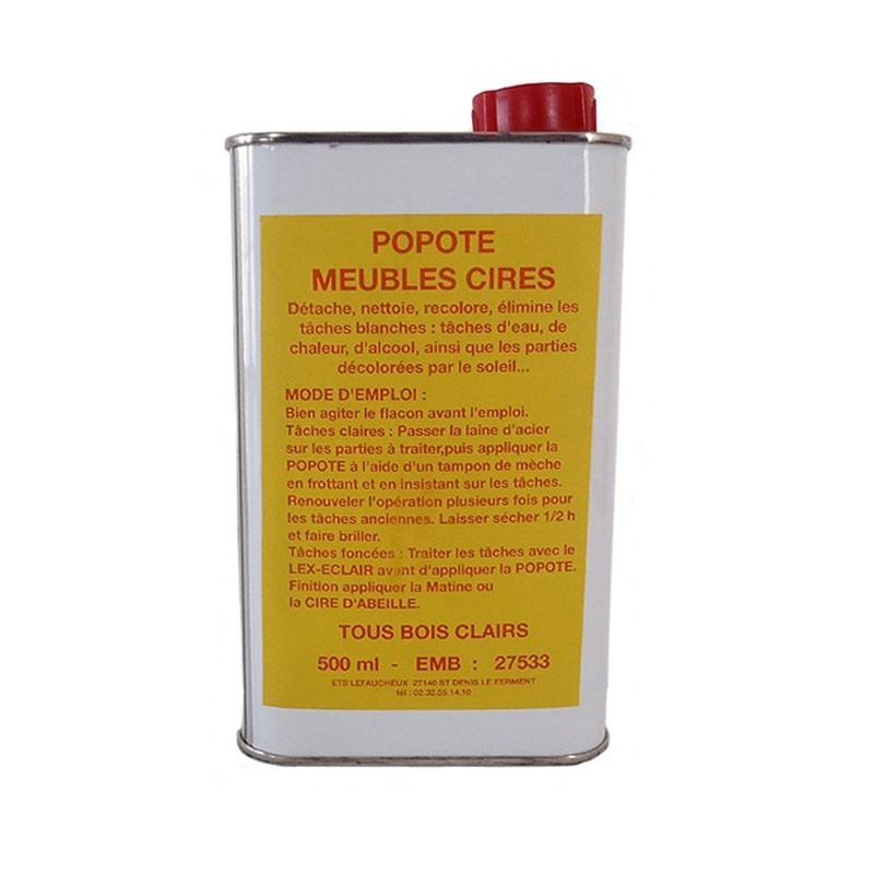 Popote meubles cirés bidon de 500 ml, bois clair