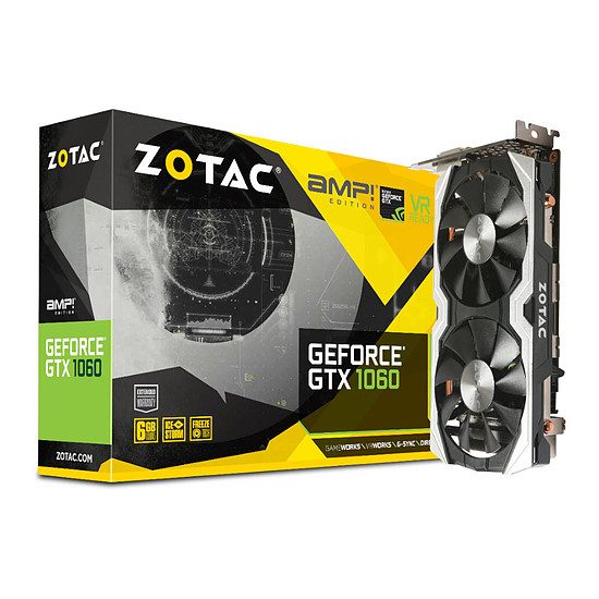 Zotac GeForce GTX 1060 AMP! Edition – 6 Go GeForce GTX 1060, 1556 MHz, PCI-Express 16x, 6 Go, 8000 MHz