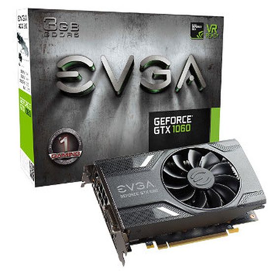 EVGA GeForce GTX 1060 Gaming – 3 Go GeForce GTX 1060, 1506 MHz, PCI-Express 16x, 3 Go, 8008 MHz