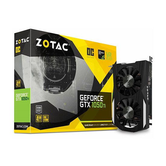 Zotac GeForce GTX 1050 Ti OC – 4 Go GeForce GTX 1050 Ti, 1392 MHz, PCI-Express 16x, 4 Go, 7000 MHz