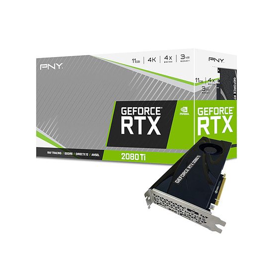 PNY GeForce RTX 2080 Ti Blower – 11 Go GDDR6 GeForce RTX 2080 Ti, PCI-Express 16x, 11 Go