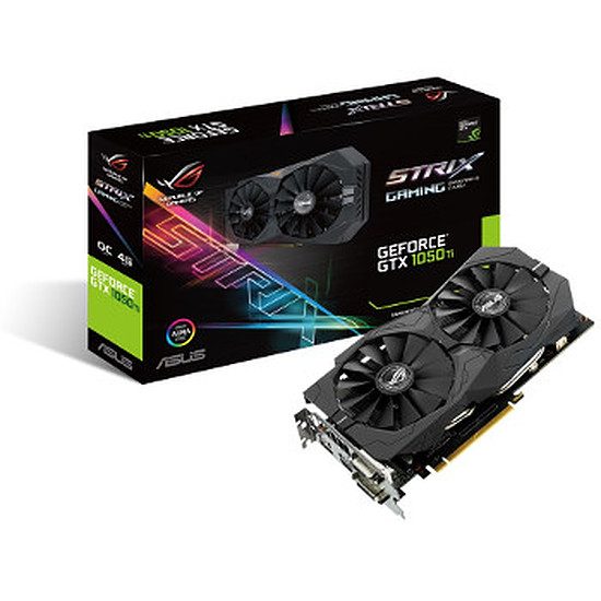 Asus GeForce GTX 1050 Ti STRIX OC – 4 Go GeForce GTX 1050 Ti, 1392 MHz, PCI-Express 16x, 4 Go, 7008 MHz