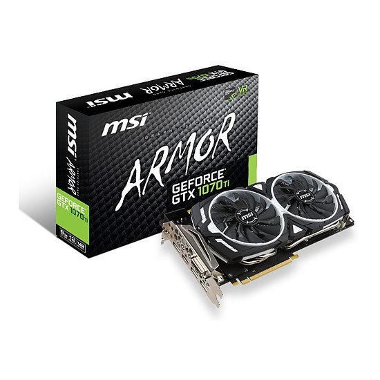 MSI GeForce GTX 1070 Ti Armor – 8 Go GeForce GTX 1070 Ti, 1607 MHz, PCI-Express 16x, 8 Go, 8008 MHz